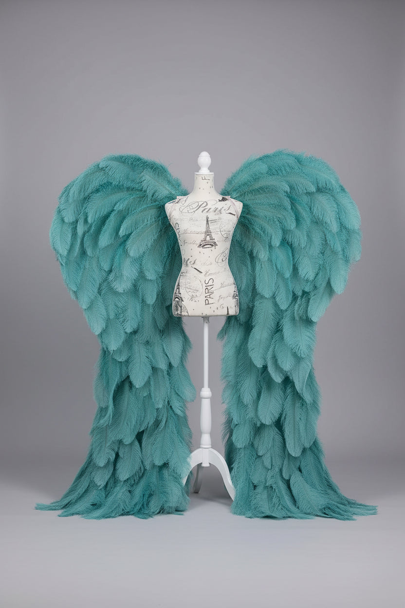 The Stardust Empress Royale – Deluxe Ostrich Feather Angel Wings Stage Performance Prop