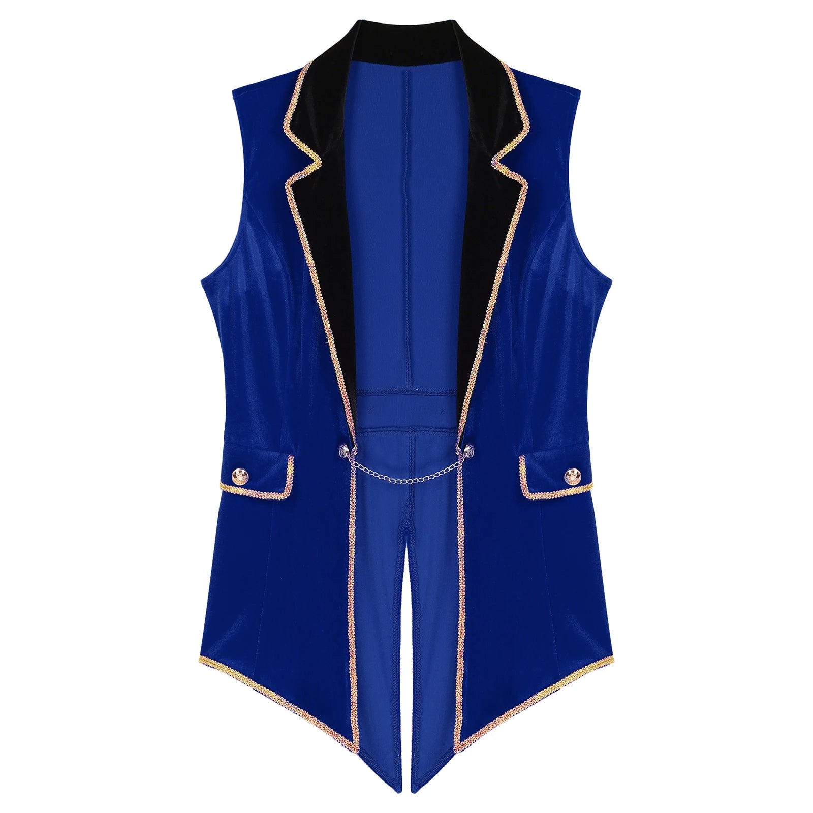 Velvet Circus Ringmaster Tailcoat Vest Marching Band Halloween Showman Outerwear