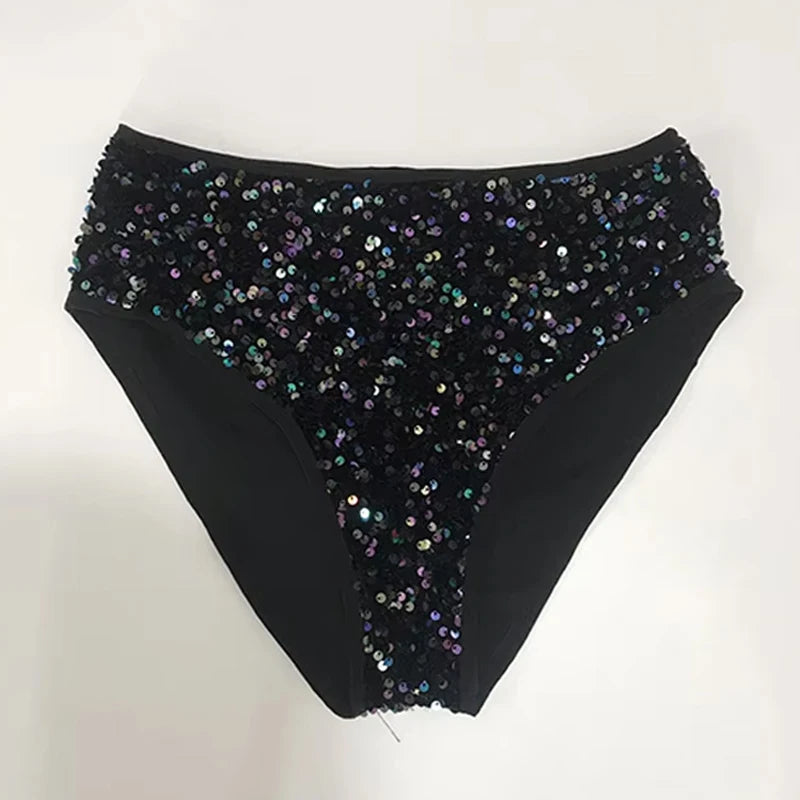 Sequined High-Waist Pole Dance Shorts & Gogo Performance Bottoms
