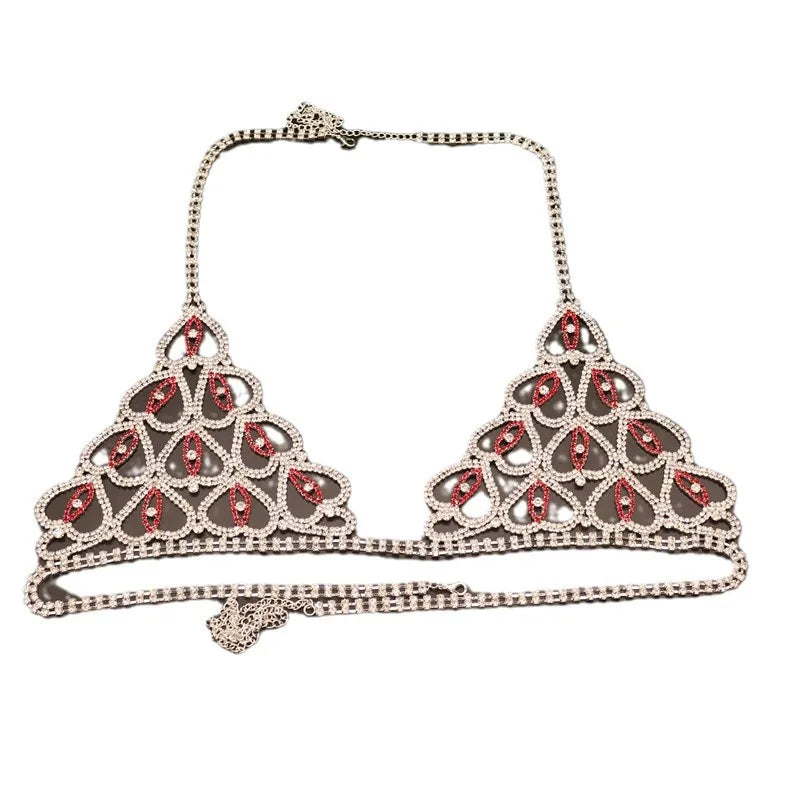 Rhinestone Bra & Brief Costume Body Jewelry