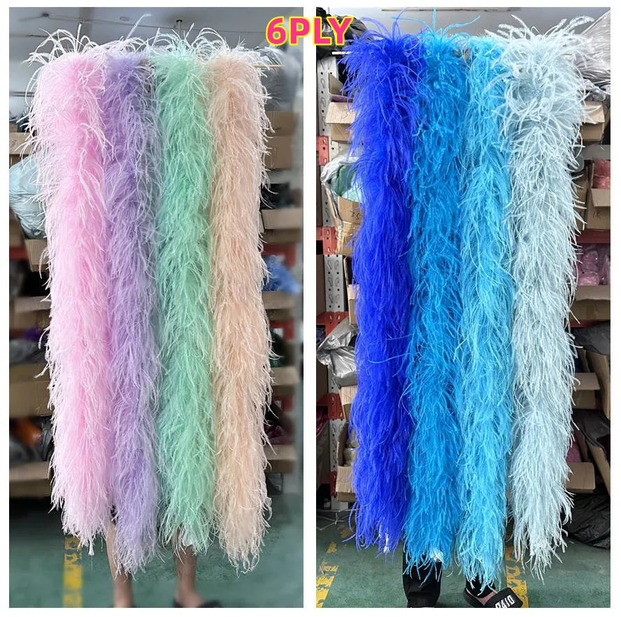 Multi-Ply Ostrich Feather Scarf Boa (2 Meters)