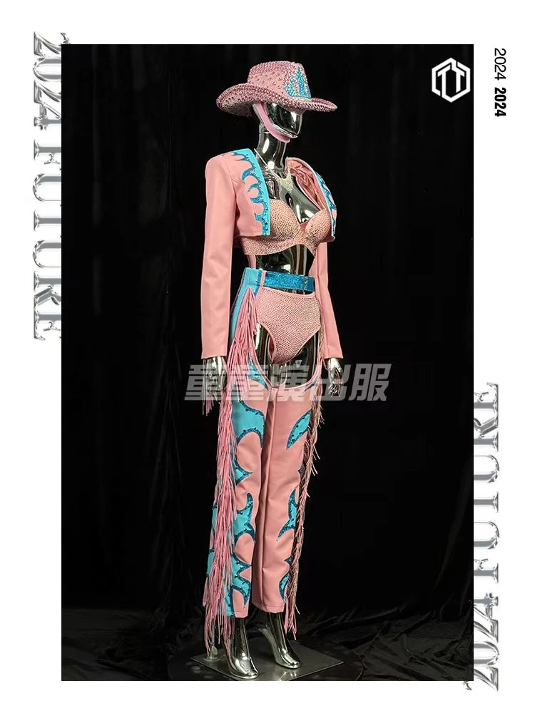 The Stardust Rhinestone Rodeo – Pink Western Performance Suit