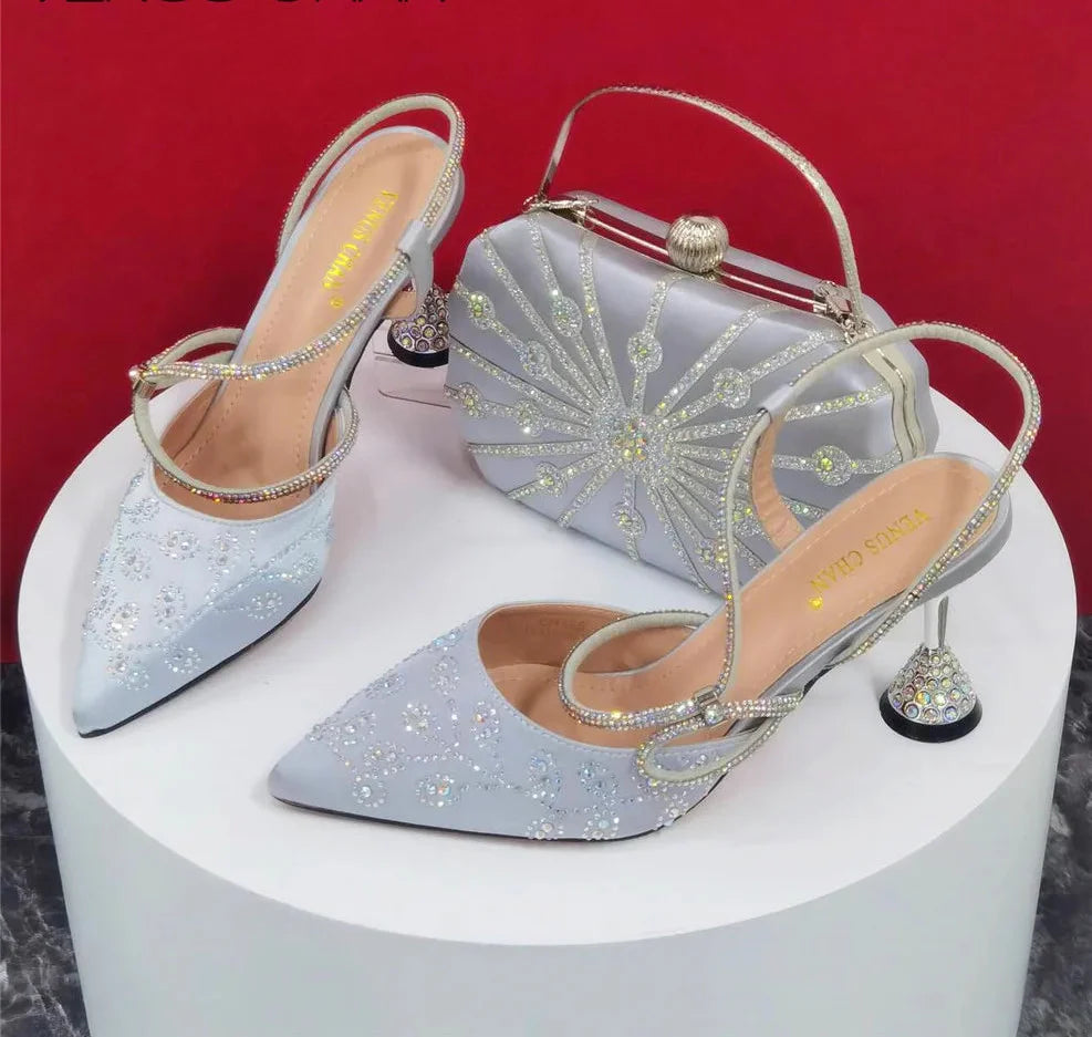Italian Design Elegant Pumps with Shoes and Bags Matching Set