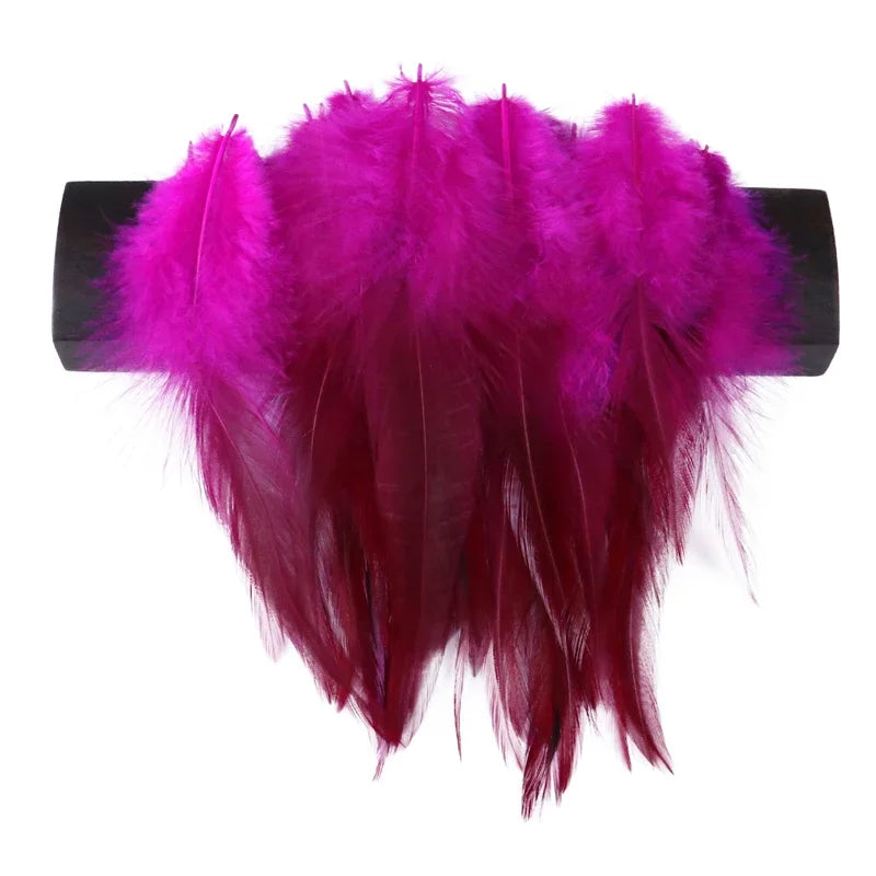 Natural Rooster Feather Fringe Trim 10-15cm
