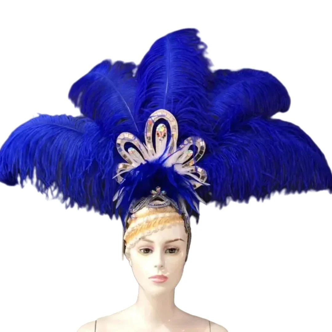 The Stardust Empress – Deluxe Feathered Samba & Carnival Crown