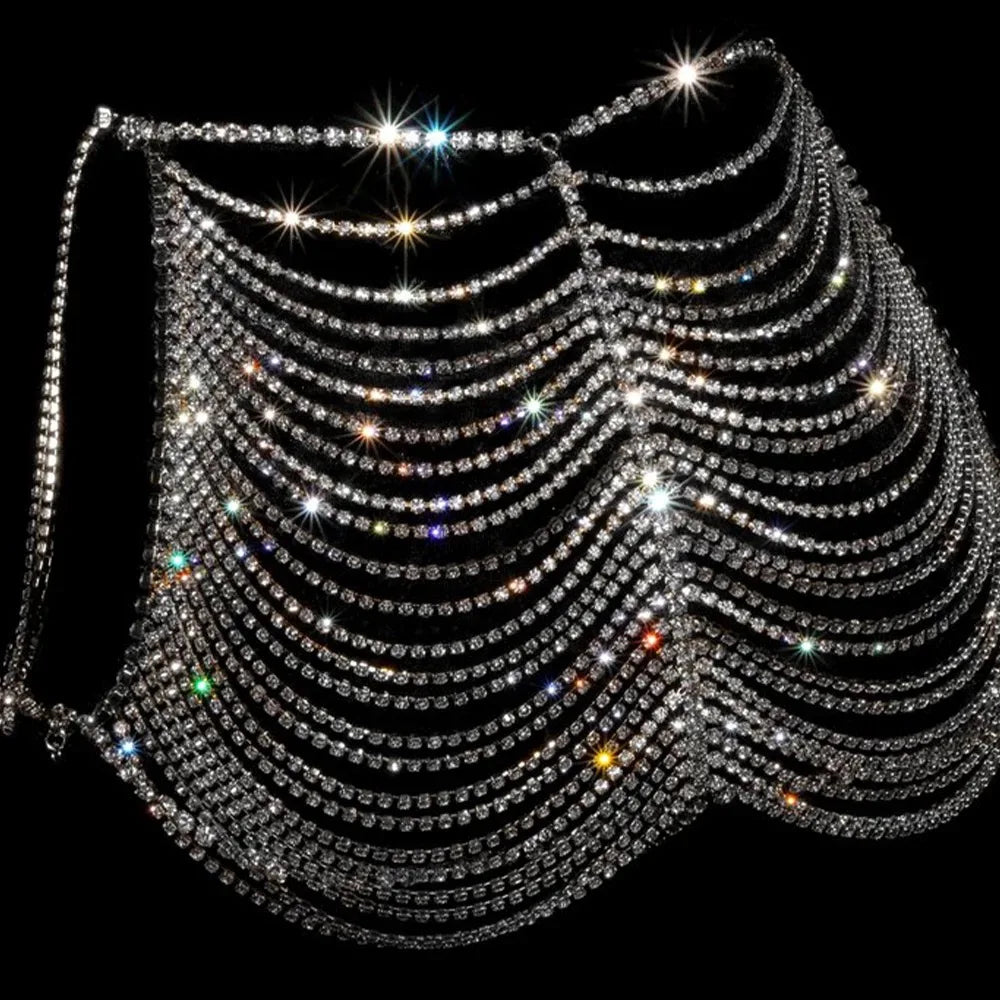 Crystal Bra & Mini Skirt Body Jewelry