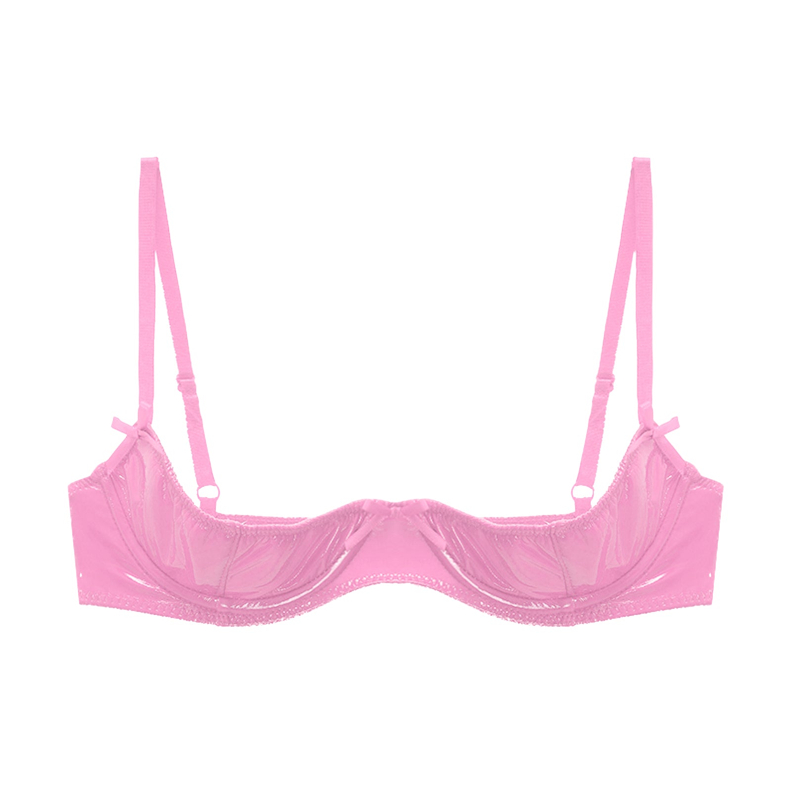 Patent Leather Underwired Open-Cup Bra
