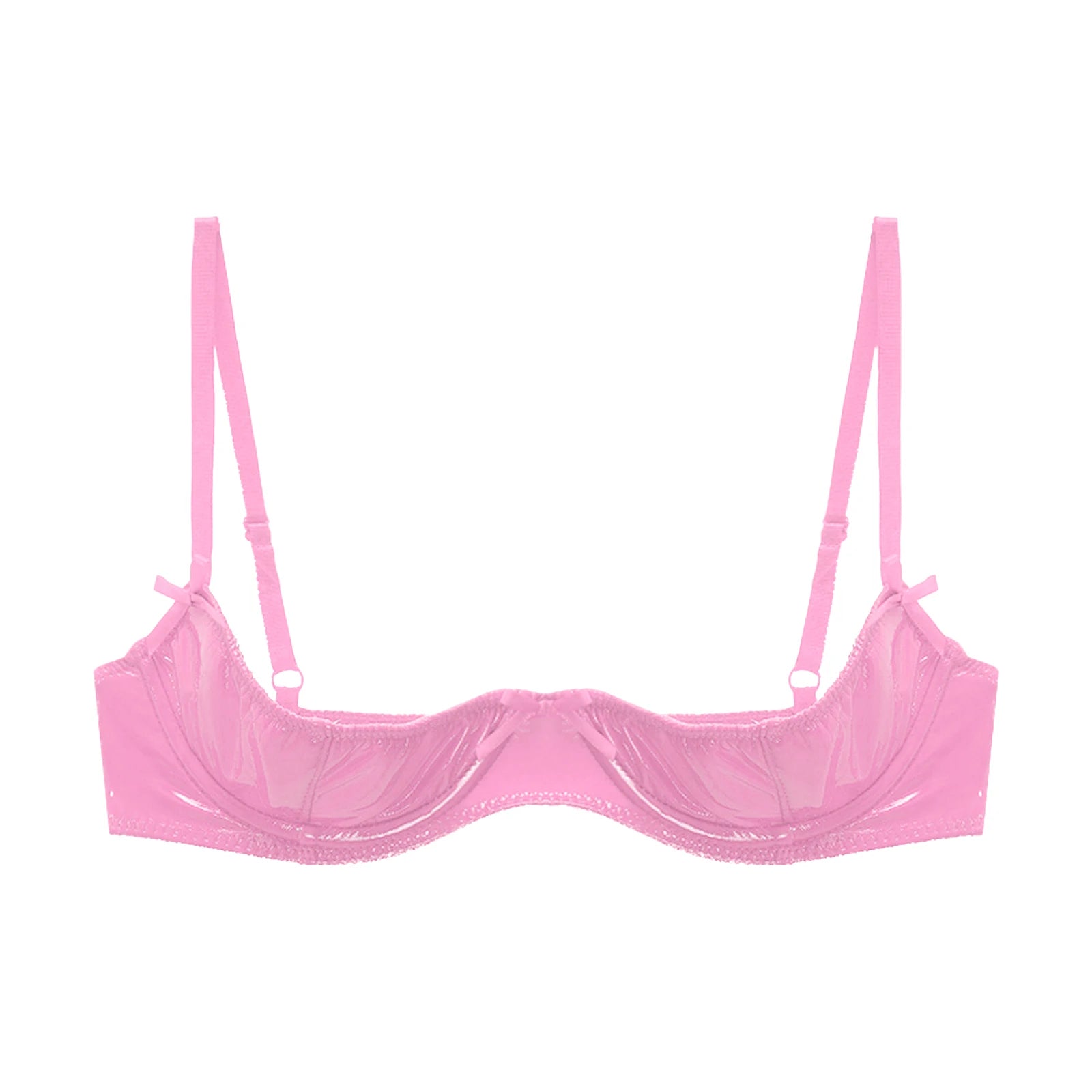 Patent Leather Underwired Open-Cup Bra