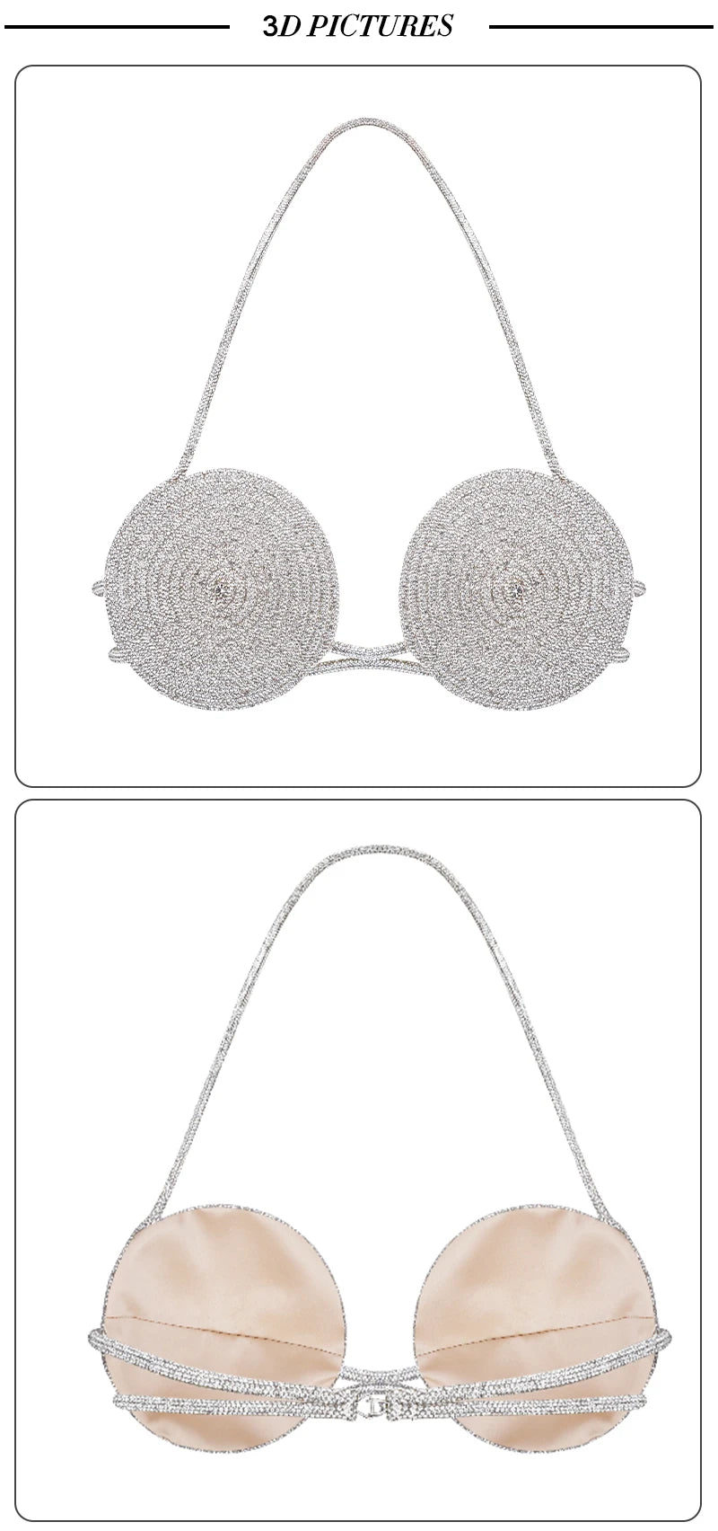 Rhinestone Halter Costume Bra Top