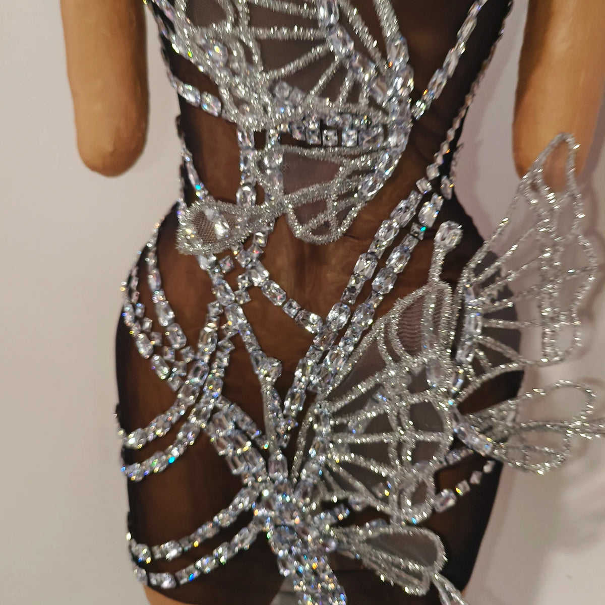 High-End Festival Fairy Butterfly Jumpsuit Wing Water Diamond Birthday Party Nightclub Dance Costume Stage