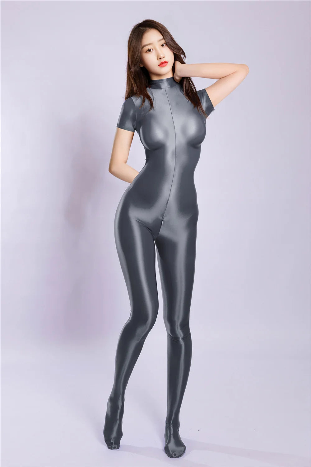 Breathable High-Stretch Zipper Crotch Yoga Bodysuit Shaping Leotard Unitard