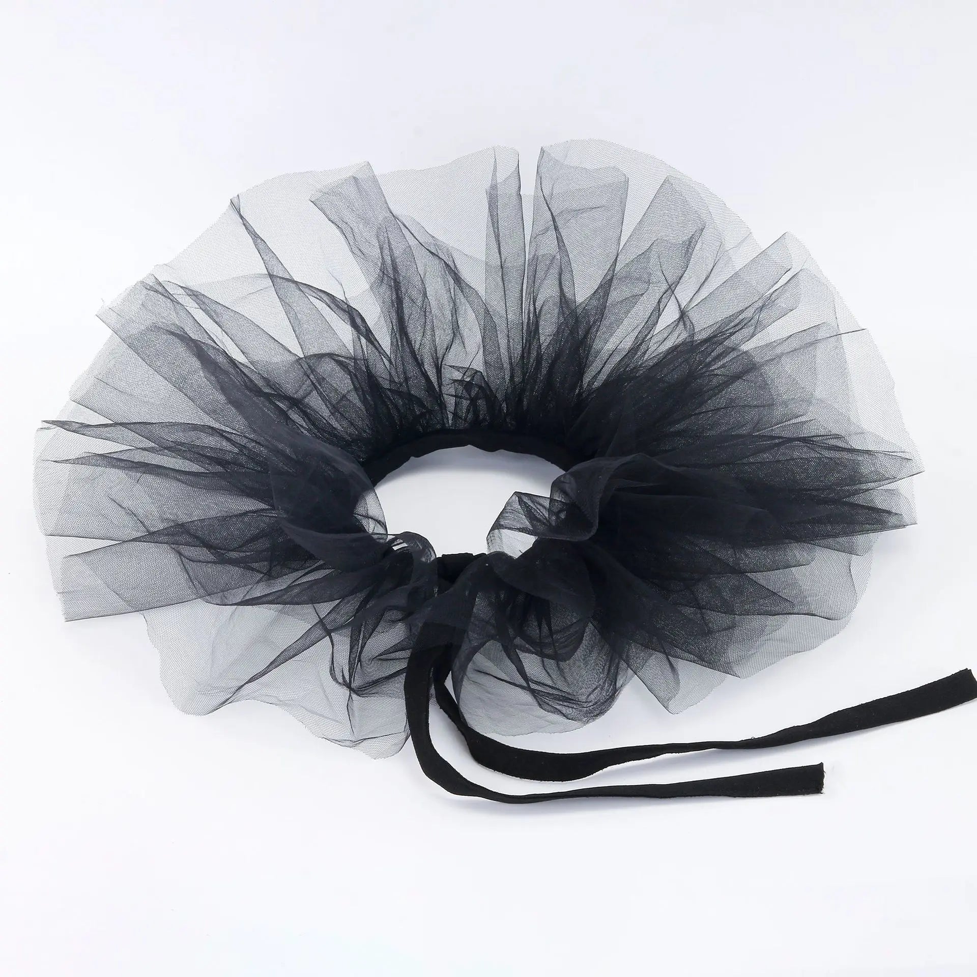 Fluffy Mesh Clown Ruff Collar & Vintage Masquerade Circus Costume Accessory