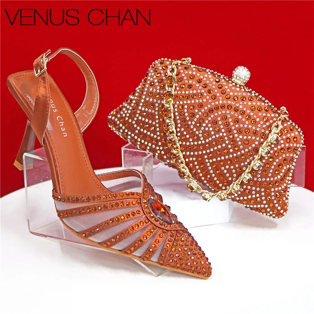 Heels and Rhinestone Handbag Set