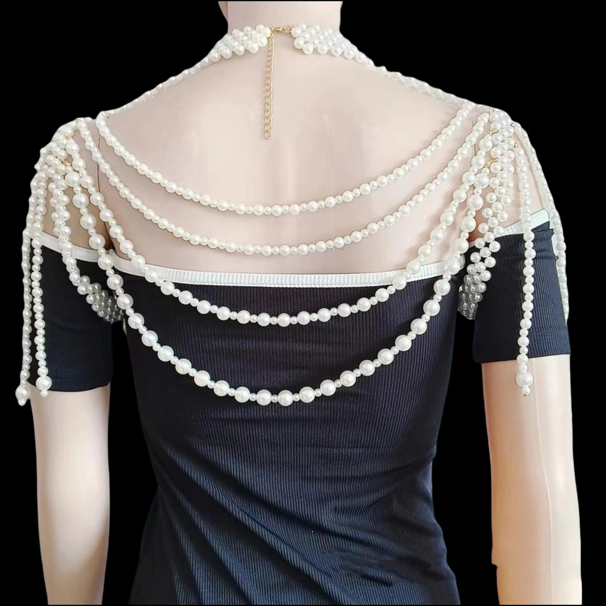 Multilayer Pearl-Look Bra & Waist Jewelry