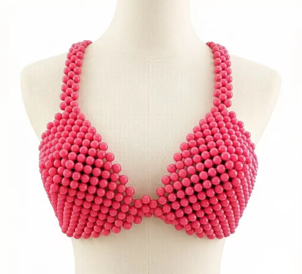Handmade Pearl Bikini Bra Chain & Worn-Outside Body Jewelry