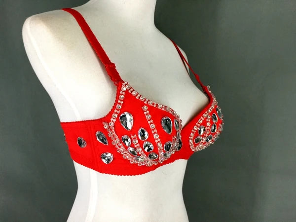 The Stardust A-Lister – Sparkling Handmade Rhinestone DJ & Singer Performance Bra Top