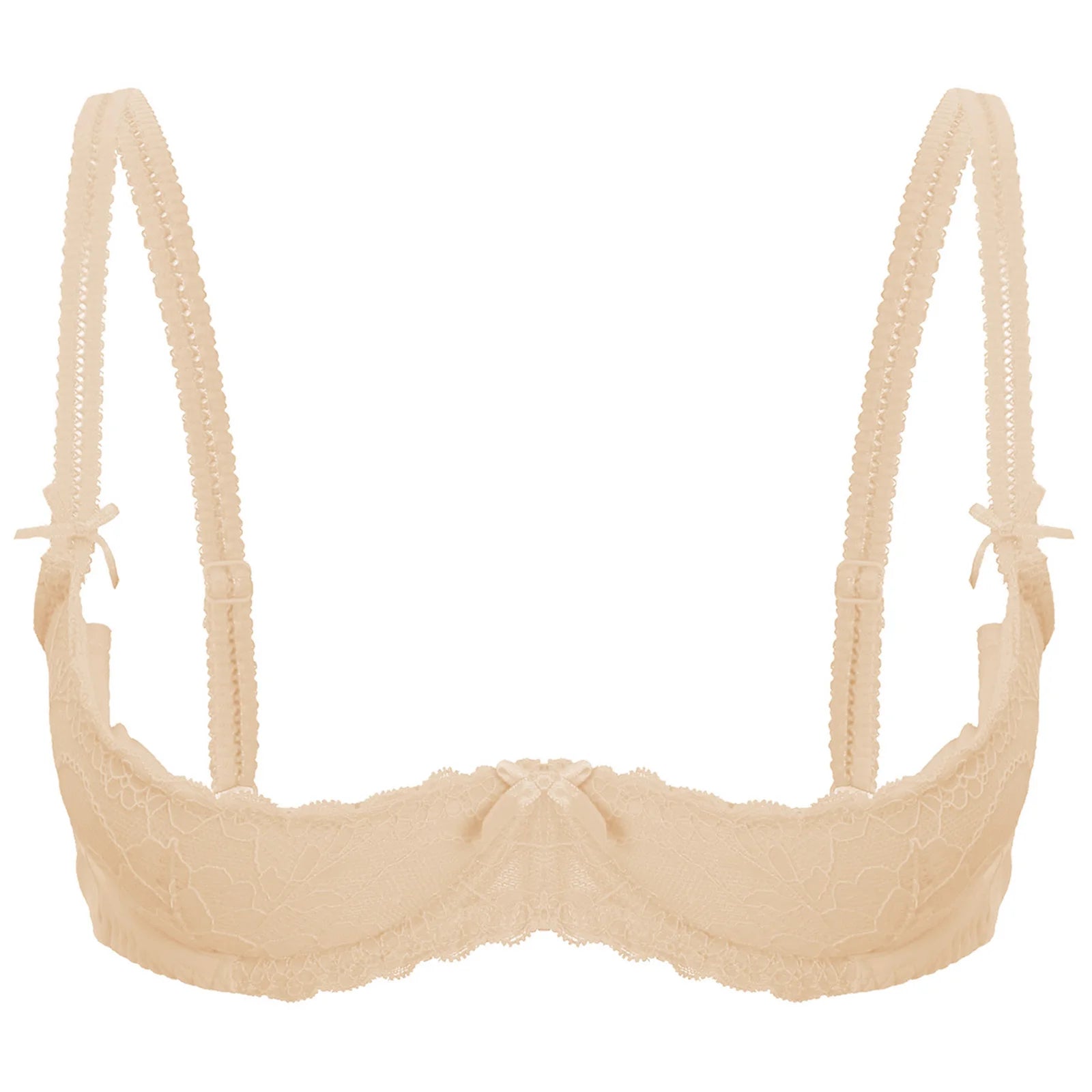 Lace Underwire Half-Cup Push-Up Bra