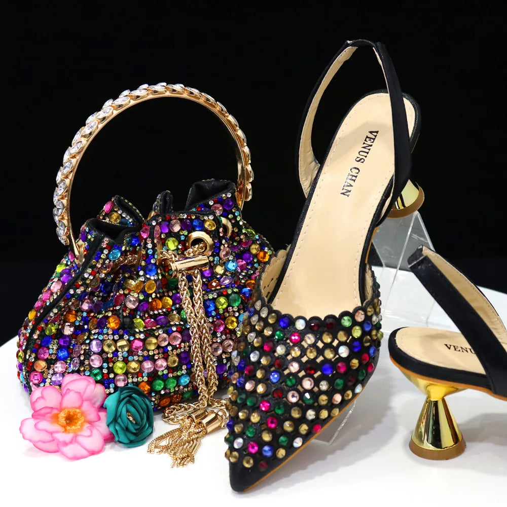 Diamond Design Shoe and Bag Set