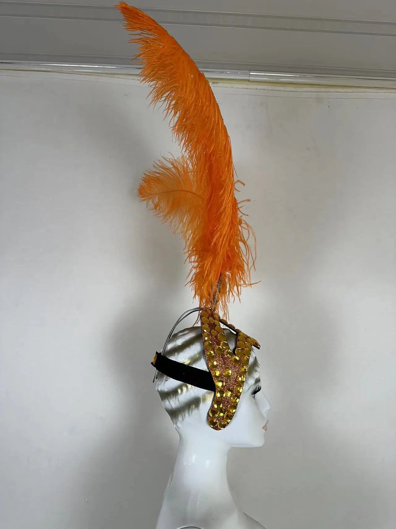 The Stardust Azure Sovereign – Royal Blue Feather Samba Carnival Headdress