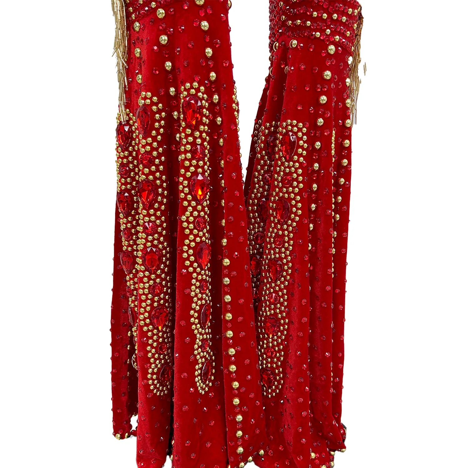 Rhinestone Tassel Hollow-Out Jumpsuit & Stage Performance Dance Romper