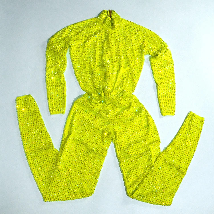 Sparkly Rhinestone Luxury Jumpsuit & Stage Performance Costume