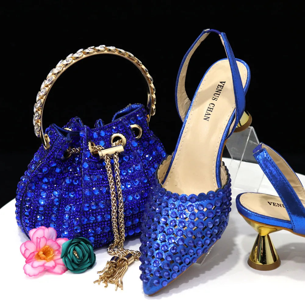 Diamond Design Shoe and Bag Set