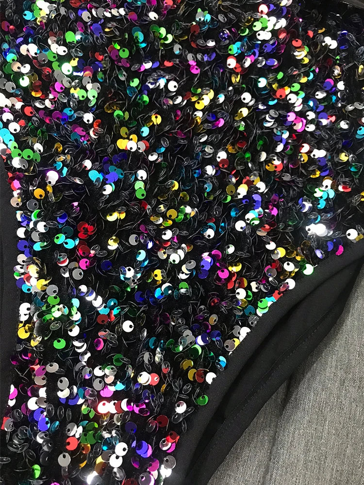 Women's Sequin Dance Bodysuit Costume for Dai & Chinese Folk Dance