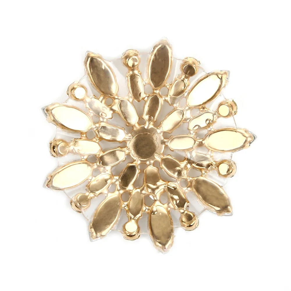 Sparkly Rhinestone Flower Burst Reusable Nipple Pasties Self-Adhesive Covers