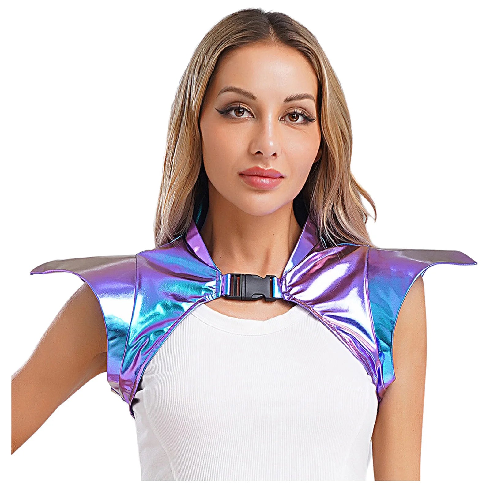 Metallic Gothic Armor Shoulder Shrug Steampunk Pauldron Collar Stage Costume