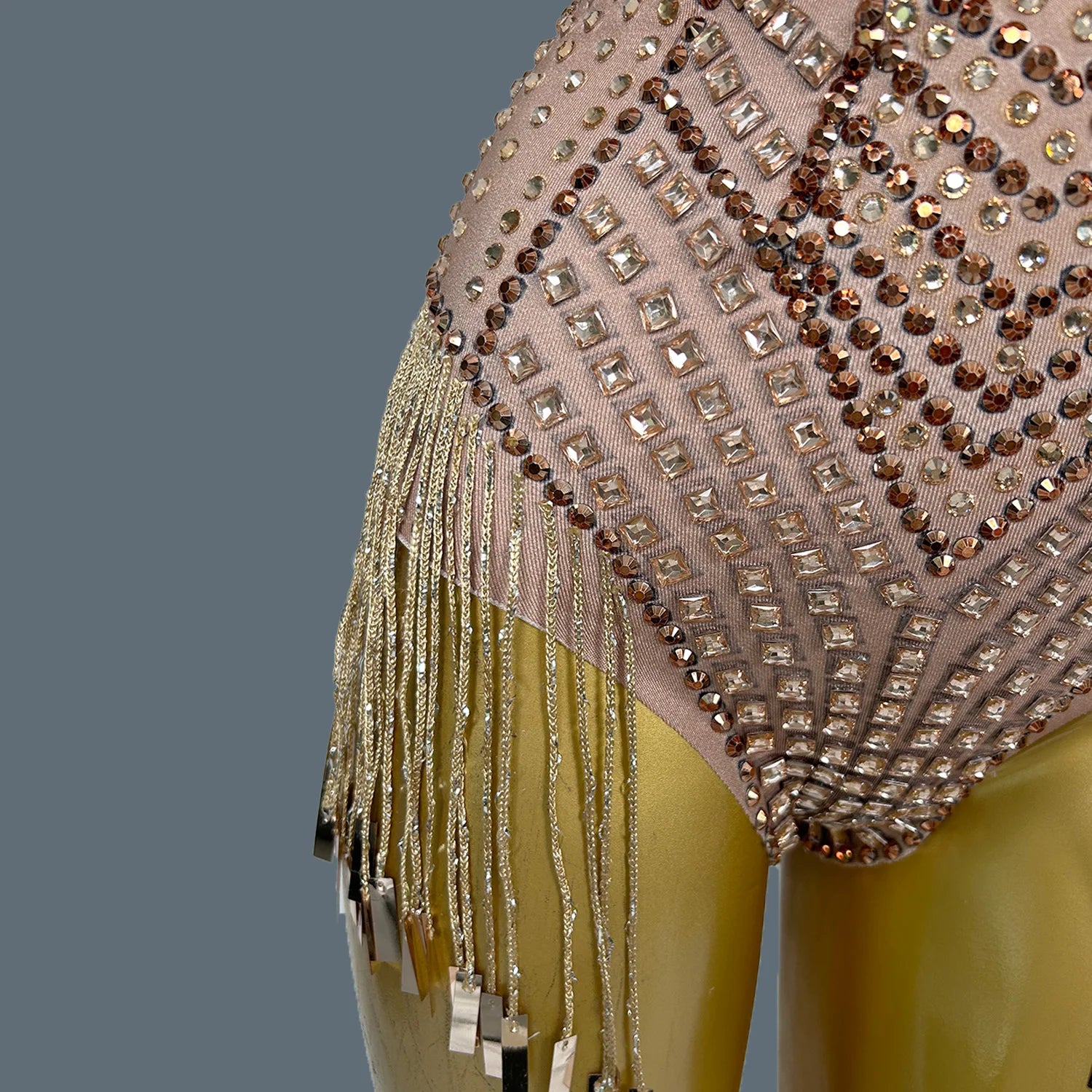 Sparkly Rhinestone Bodycon Performance Bodysuit Stage Costume Leotard