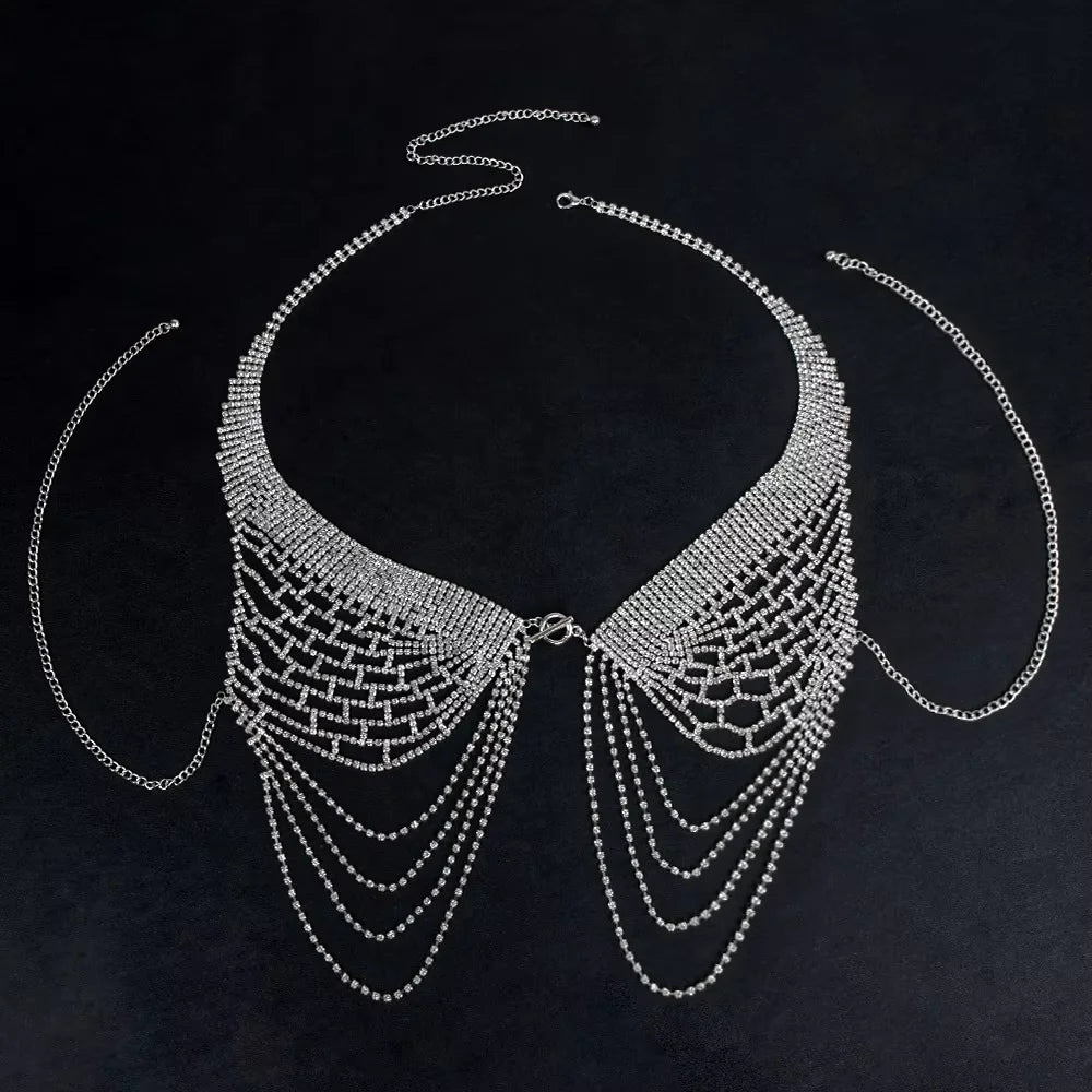 Angel Wing Rhinestone Bra & Body Jewelry