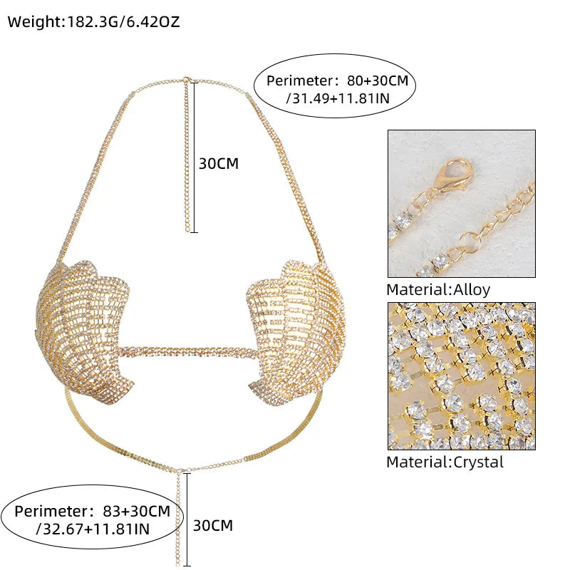 Seashell Rhinestone Bra & Body Jewelry