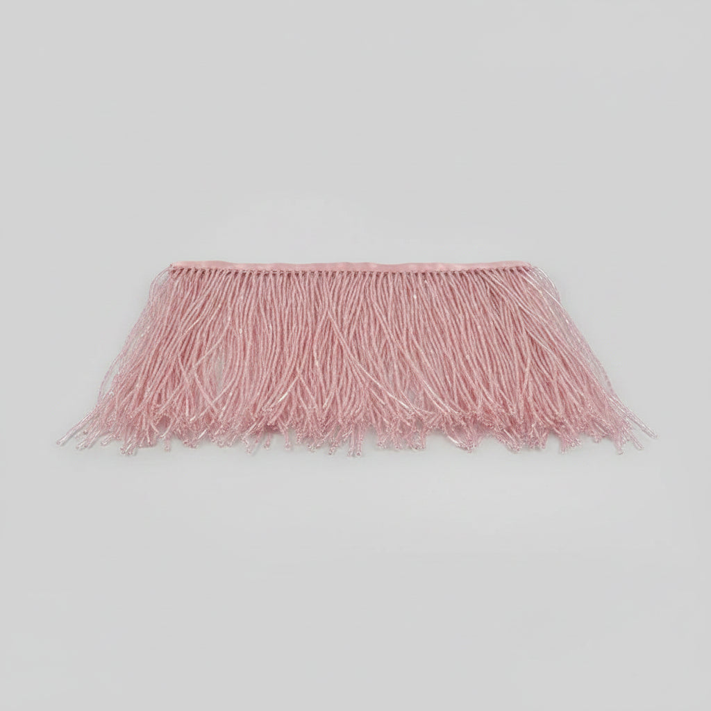Long Glass Rhinestone Beaded Fringe Trim