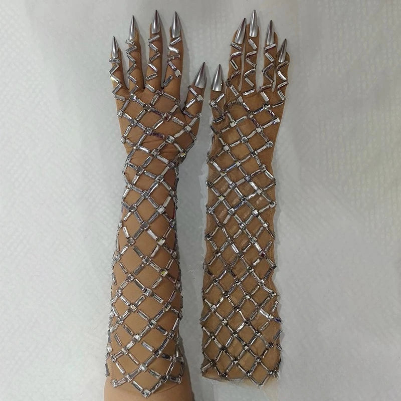 Rhinestone Stretch Performance Gloves