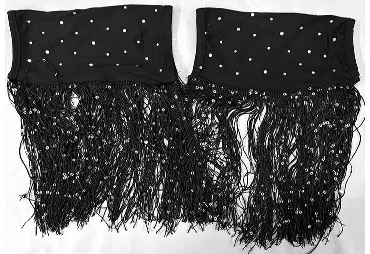 Rhinestone Fringe Dance Sleeves & Accessory Options