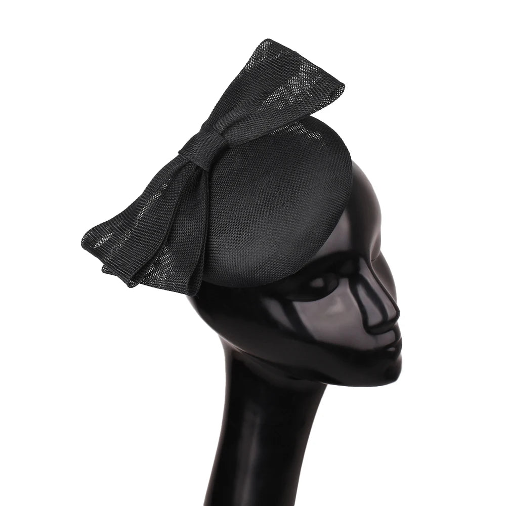 Elegant Sculpted Sinamay Bow Fascinator Headband Kentucky Derby Cocktail Hat