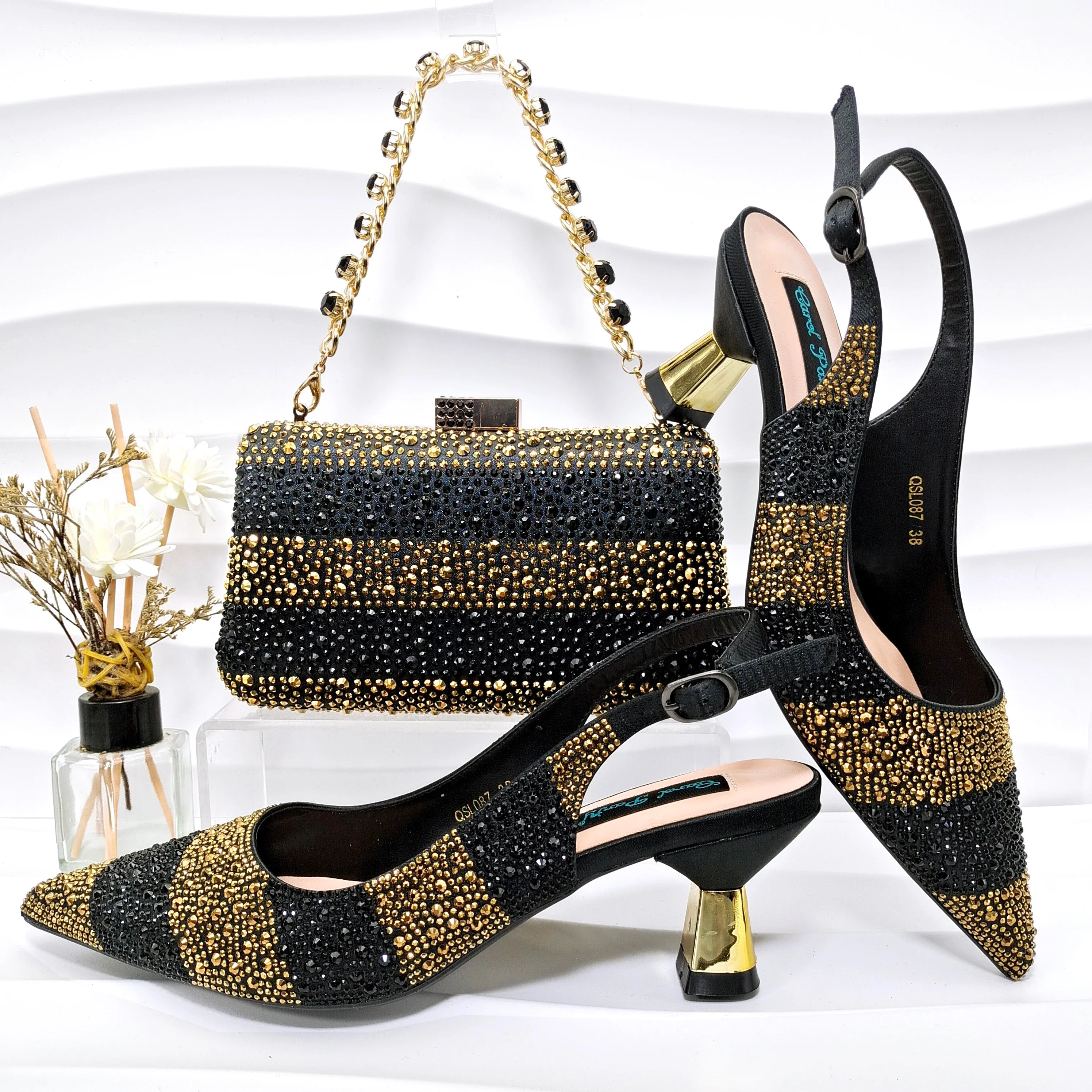 High Quality African Style Ladies Shoes And Bags Set INHGF1-11