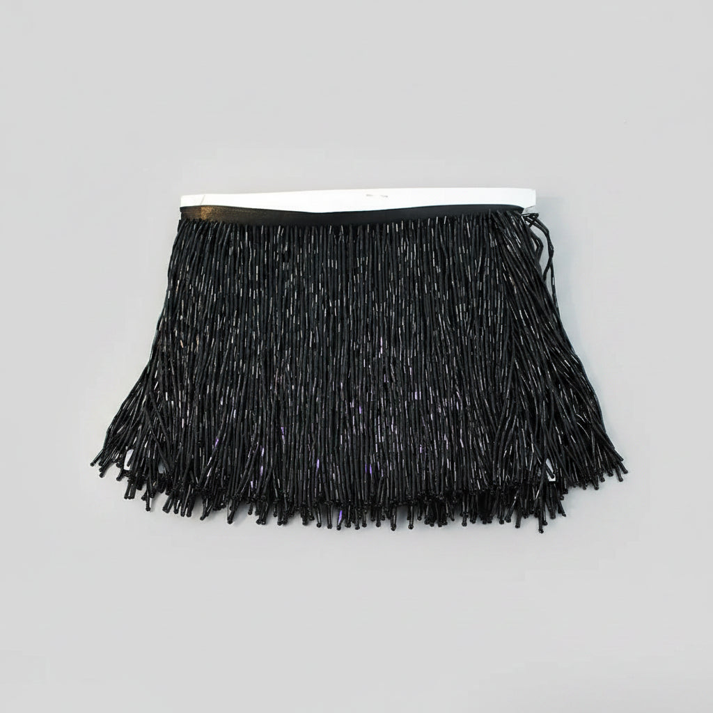 Long Glass Rhinestone Beaded Fringe Trim