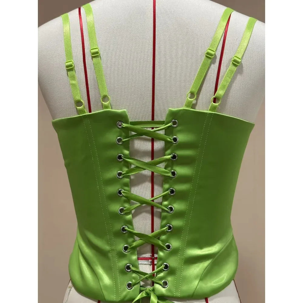 Lace-Up Corset Cami Crop Top & Streetwear Party Tank