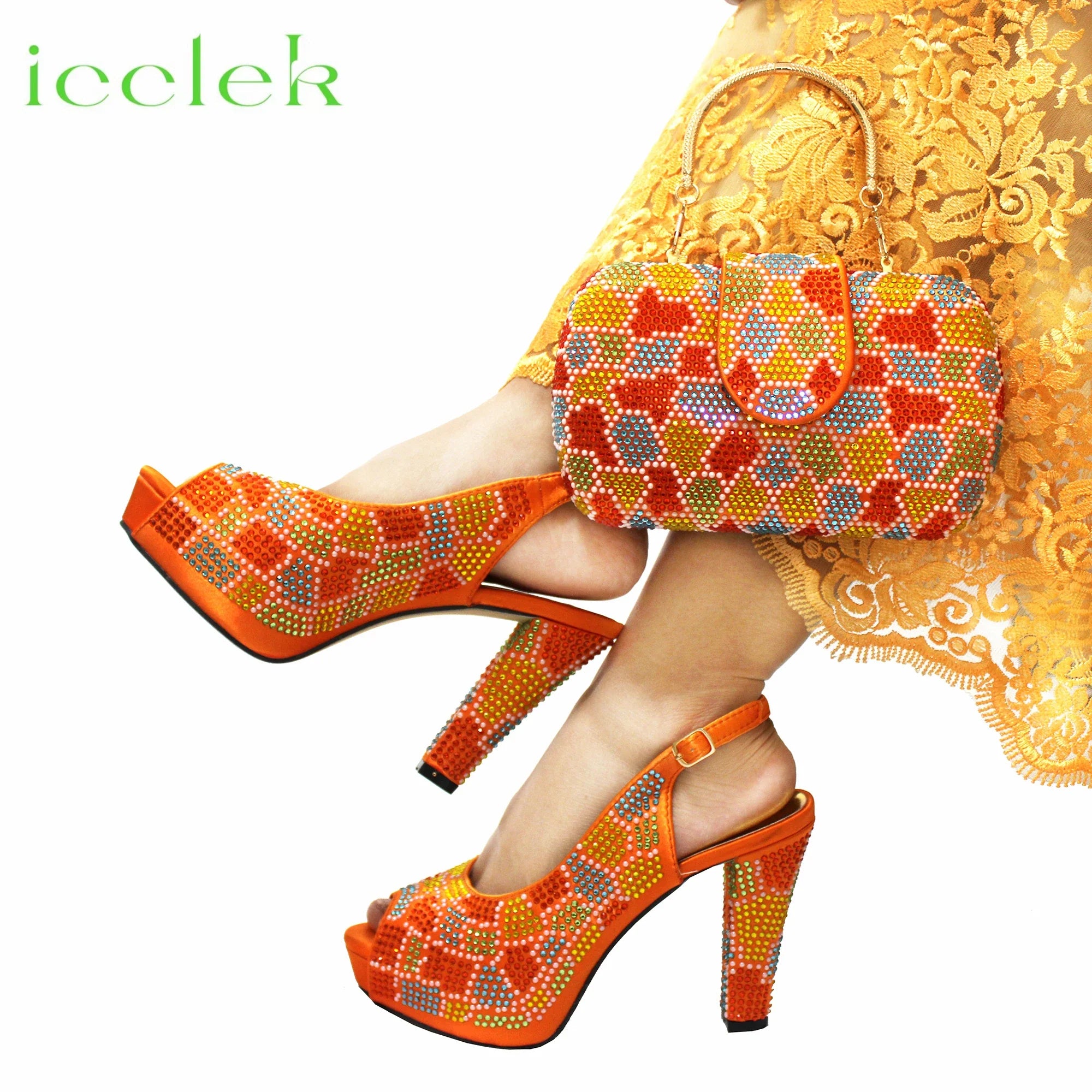 Peep Toe Shoes & Bag Set