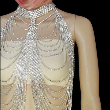 Crystal Tassel Shoulder Shawl