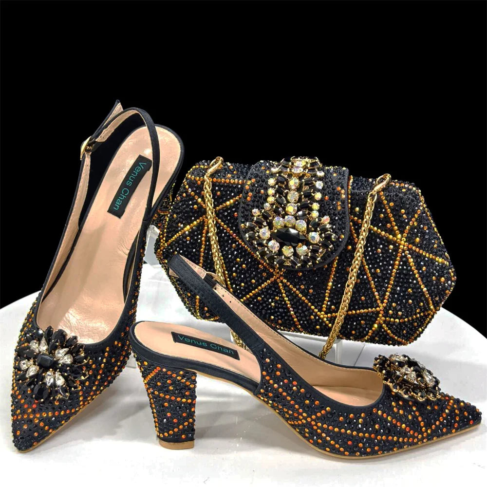 Italian Style Ladies Shoes with Matching Bag Set