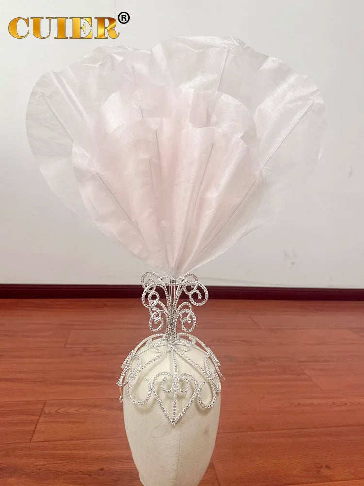 The Stardust Empress Blossom – Deluxe Crystal & Feather Carnival Headpiece Hair Jewelry