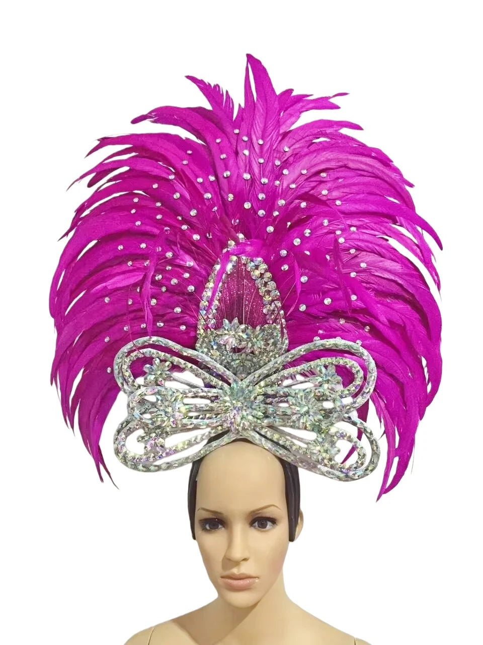 The Stardust Empress Dionysia – White Feather Carnival & Masque Ball Headdress
