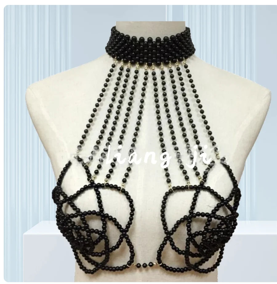 Simulated Pearl Bra & Skirt Chain Jewelry