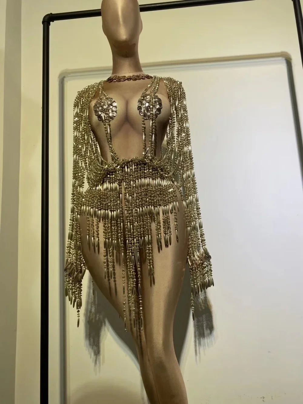 Beaded Tassel Performance Bodysuit
