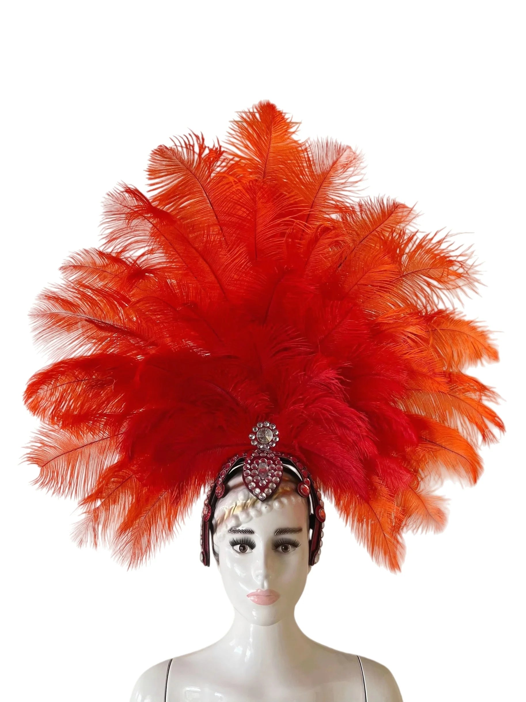 The Stardust Dionysia – Elegant Faux Fur & Rhinestone Samba Carnival Headdress