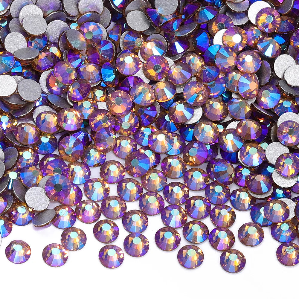SS6-SS30 Top Quality Multi-color AB Non-Hotfix Flat-Back Glass Rhinestones