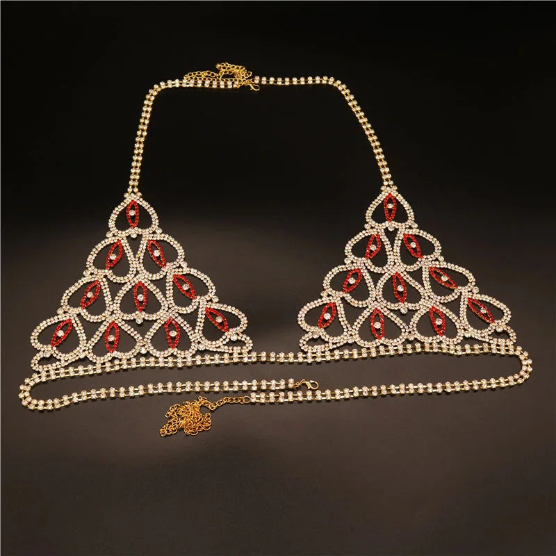 Rhinestone Bra & Brief Costume Body Jewelry