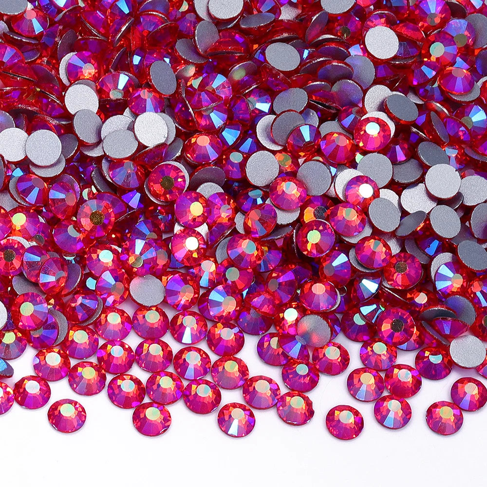 SS6-SS30 Top Quality Multi-color AB Non-Hotfix Flat-Back Glass Rhinestones